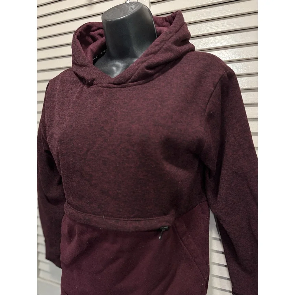 DKNY‎ Burgundy Hoodie Sweatshirt Size M Long Sleeve Kangaroo Pocket Logo